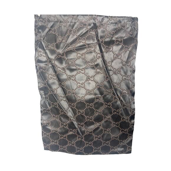 Gucci Dust Cover Bags Set of Two Brown Satin Tonal Branding 10x14 13x11 Designer - Picture 2 of 7